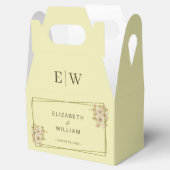 Rose Frame – Monogram Celestial Yellow Wedding Bedankdoosjes (Geopend)