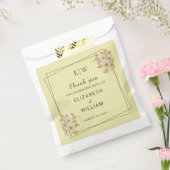 Rose Frame – Monogram Celestial Yellow Wedding Bedankzakje (Gezegeld)
