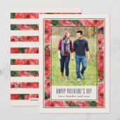 Rose Frame Valentine's Day Carte photo - Ivoire (Devant / Derrière)