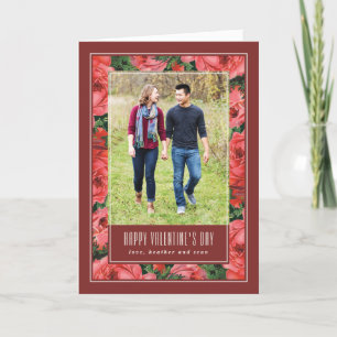 Rose Frame Valentine's Day Carte photo - Maroon