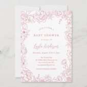 ROSE FRANÇAIS TOILE Baby shower Invitation (Devant)