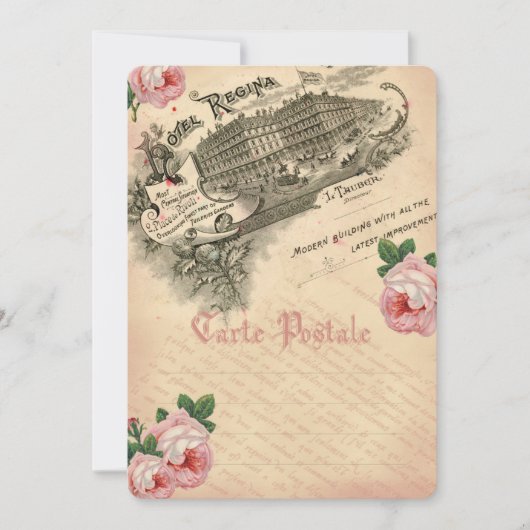 Rose Française - Carte d'invitation (Devant)