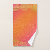 Rose Fuchsia Orange & Or Mandala Glamour (Serviette à main)