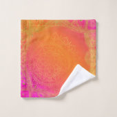 Rose Fuchsia Orange & Or Mandala Glamour (Gant de toilette)