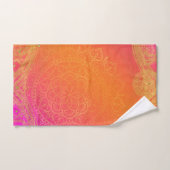 Rose Fuchsia Orange & Or Mandala Glamour (Serviette à main)