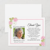 Rose Funeral Merci Photo Carte Pink (Devant / Derrière)