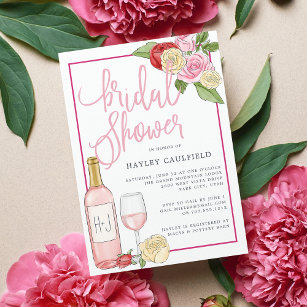 Rosé Garden   Bridal Shower Invitation