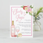 Rosé Garden | Bridal Shower-uitnodiging Kaart (Staand voorkant)