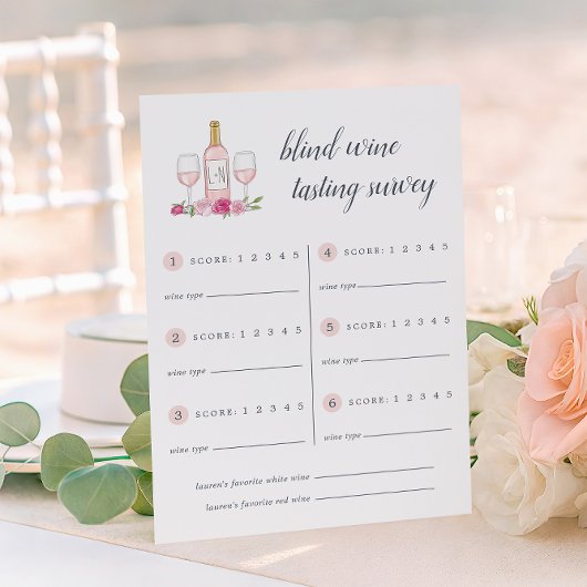 Rosé Garden | Carte de notation de dégustation de 