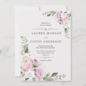 Rose Garden élégant Faire-part de mariage floral (Devant)