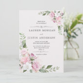Rose Garden élégant Faire-part de mariage floral (Debout devant)