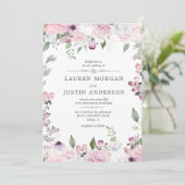 Rose Garden élégant Faire-part de mariage floral (Debout devant)