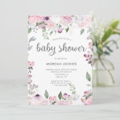 Rose Garden Floral Baby shower Invitation (Debout devant)