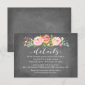 Rose Garden Floral Détails Mariage Carte (Devant / Derrière)