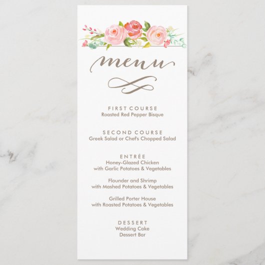 Rose Garden Floral Mariage Menu (Devant)