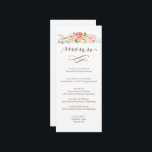 Rose Garden Floral Mariage Menu<br><div class="desc">Ce beau menu est composé de roses de couleur aquarelle et d'une police de calligraphie élégante.</div>