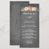 Rose Garden Floral Mariage Menu (Devant / Derrière)