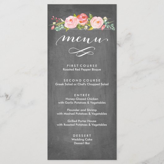 Rose Garden Floral Mariage Menu (Devant)