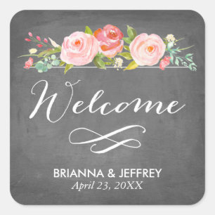 Rose Garden Floral Wedding Favoriser Étiquette Car