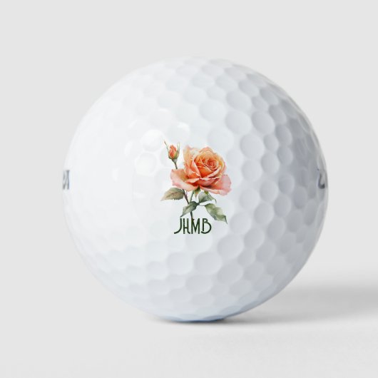 Rose Garden Flower Monogram Art Golfballen (Voorkant)