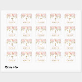 Rose Garden Girl Baptême Carré Stickers (Feuille)