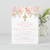 Rose Garden Girl Baptism Invitation (Debout devant)