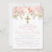 Rose Garden Girl Baptism Invitation (Devant)