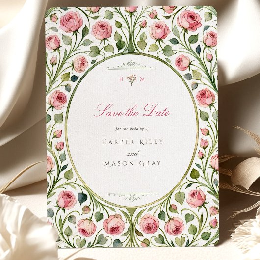 Rose Garden Mariage Enregistrer la carte de date