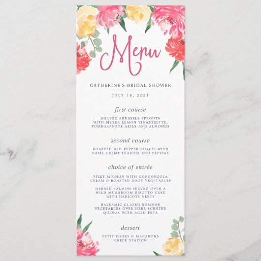 Rosé Garden | Menu Vrijgezellenfeest (Voorkant)