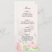 Rose Garden Moderne Floral mariage menu (Devant / Derrière)