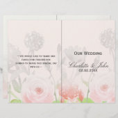 Rose Garden Moderne Floral programme de mariage (Devant / Derrière)