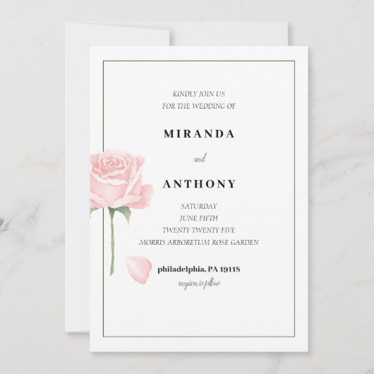 Rose Garden Wedding Invitation (Devant)