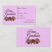 Rose Gardener Carte de visite personnalisé rose (Devant / Derrière)