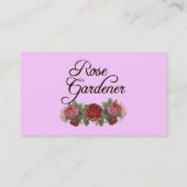 Rose Gardener Carte de visite personnalisé rose (Dos)