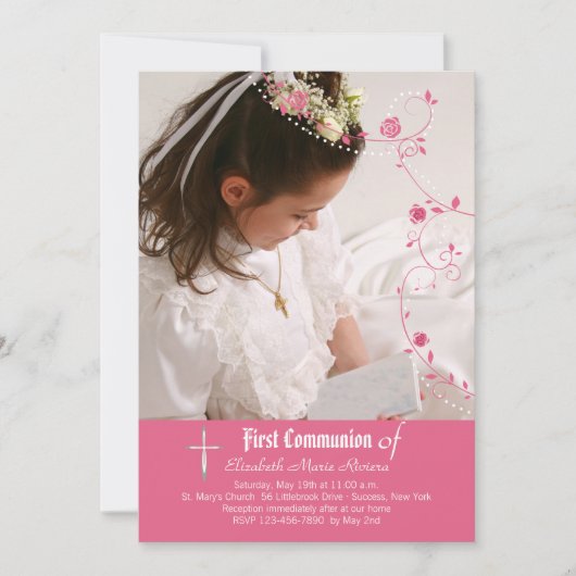 Rose Garland - Invitation photo (Devant)