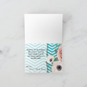 Rose géométrique Carte de remerciements plié Chevr (Intérieur)