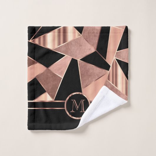 Rose géométrique Or et noir (Gant de toilette)