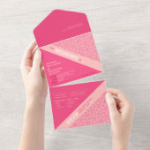 Rose géométrique rouge tout en un Faire-part de ma (Déchirure)