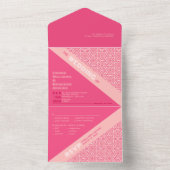 Rose géométrique rouge tout en un Faire-part de ma (À l'intérieur)