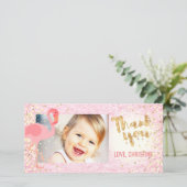 rose girly flamand tropical merci (Debout devant)