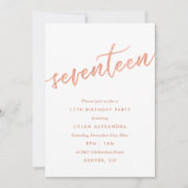 Rose Gold 17e anniversaire Foire Invitation Faux F (Devant)