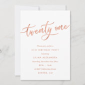 Rose Gold 21e Anniversaire Invitations Girl Faux F (Devant)