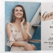 Rose Gold 4 Photo Graduation Tri-Fold Invitation (Intérieur en premier)