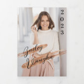 Rose Gold 4 Photo Graduation Tri-Fold Invitation (Page de couverture)