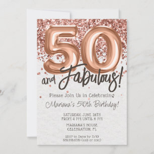 Rose Gold 50e Anniversaire Fête Invitation