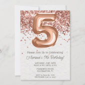 Rose Gold 5e anniversaire Fête Invitation (Devant)