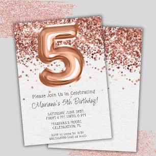 Rose Gold 5e anniversaire Fête Invitation