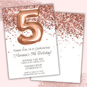 Rose Gold 5e anniversaire Fête Invitation