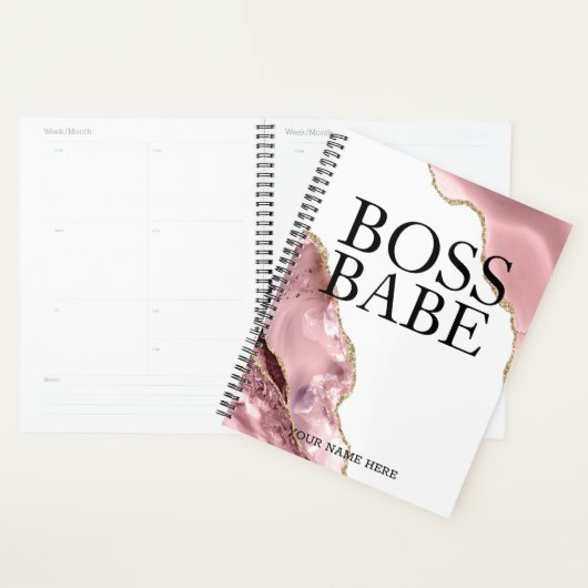 Rose Gold Agate fille Boss Boss Babe Hustle Femmes (Devant avec enveloppe)