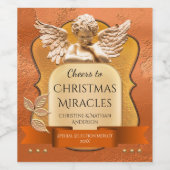 Rose Gold Angel Noël Miracle Vin Étiquette (Étiquettes simples)